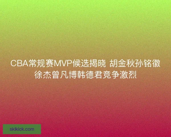 CBA常规赛MVP候选揭晓 胡金秋孙铭徽徐杰曾凡博韩德君竞争激烈 CBA常规赛MVP候选揭晓 胡金秋孙铭徽徐杰曾凡博韩德君竞争激烈